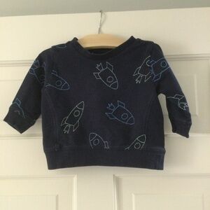 Gymboree Blue Spaceship Sweatshirt (3-6 months)